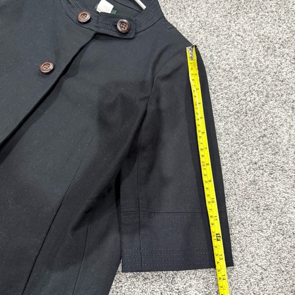 J.CREW  Button Collar Swing Cotton Canvas Jacket Silk Lined Black Women’s US 4 - Picture 4 of 8